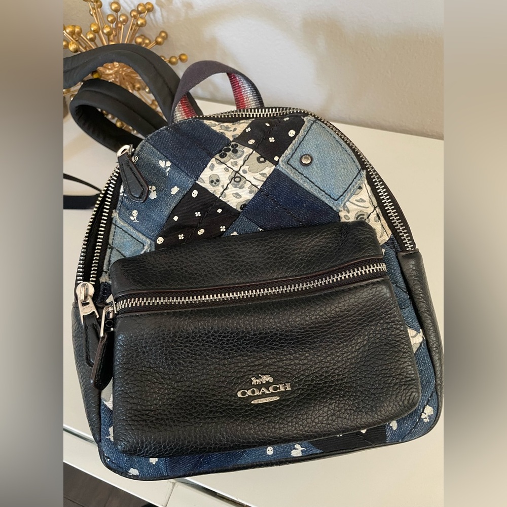 Coach Small Denim Patchwork Backpack - image 3